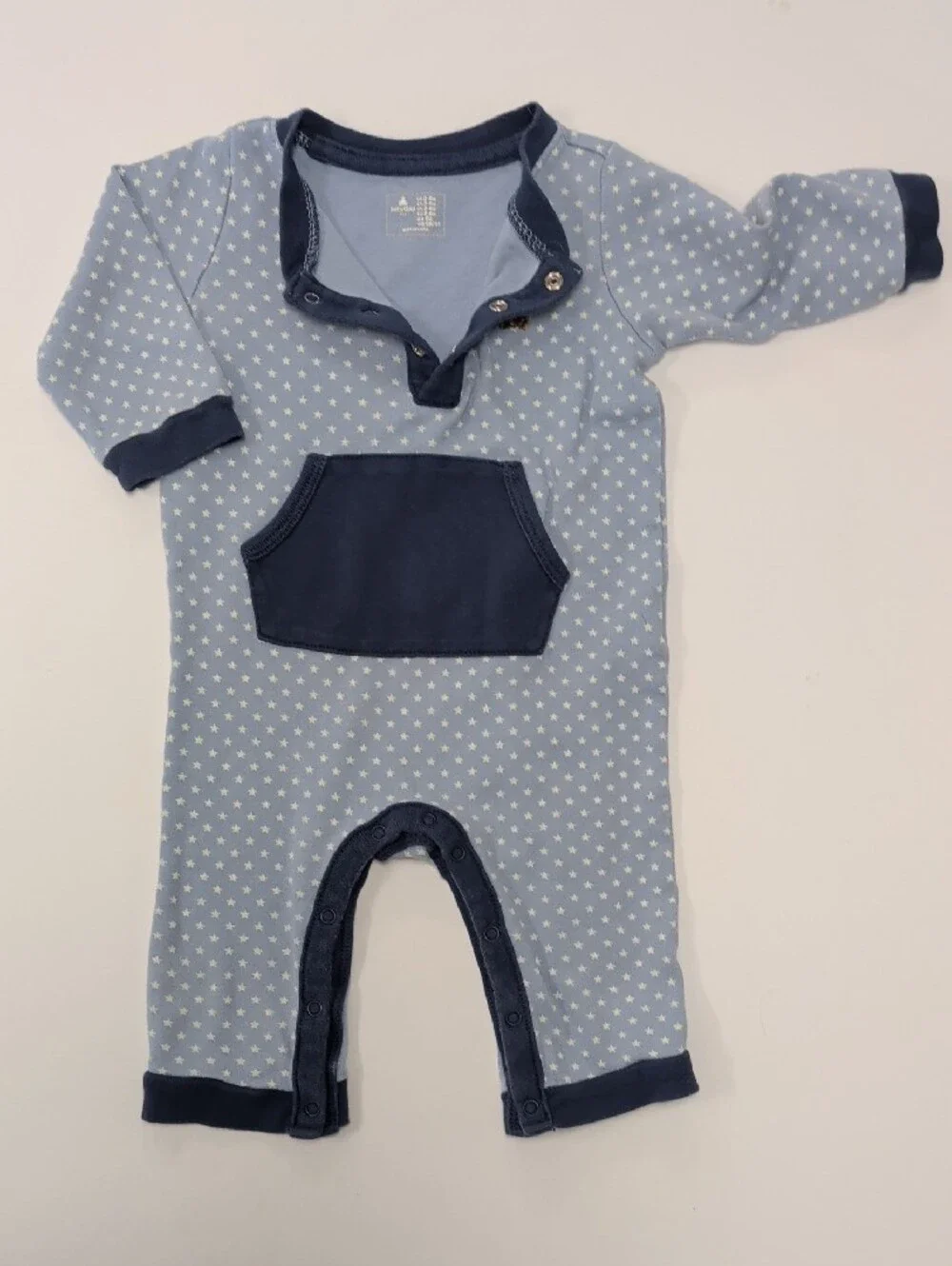 GAP Light Blue Star-Print One-Piece with Navy Trim